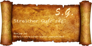 Streicher Győző névjegykártya